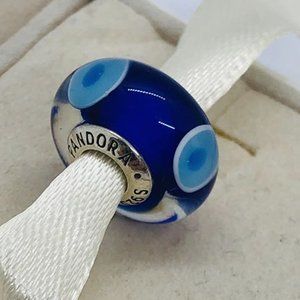 Protection Evil Eye Murano Charm" Third Eye Blue Glass Murano charms Beads